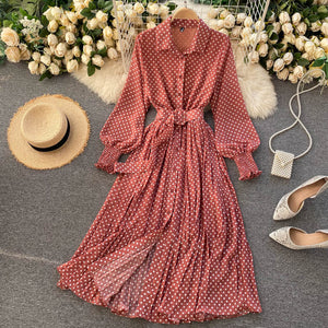 French Maxi Dress Polka Dot Dresses