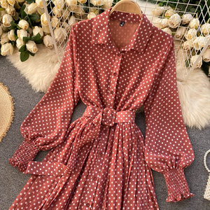 French Maxi Dress Polka Dot Dresses