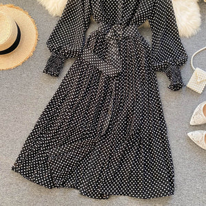 French Maxi Dress Polka Dot Dresses