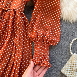 French Maxi Dress Polka Dot Dresses