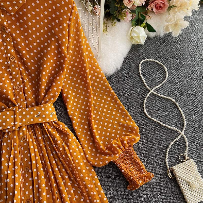 French Maxi Dress Polka Dot Dresses