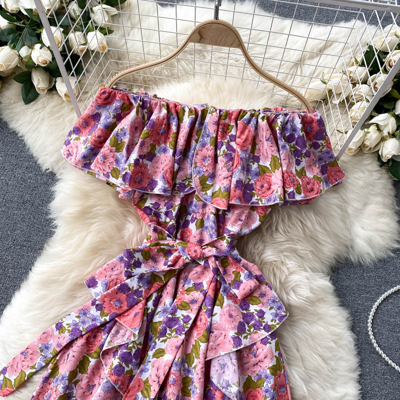 Boho Vintage off shoulder Dress