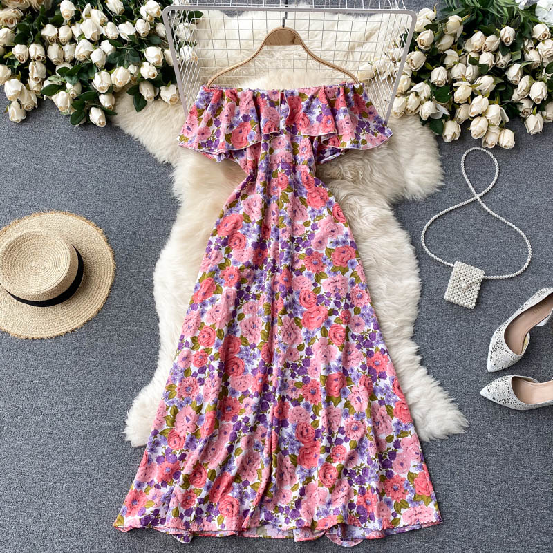 Boho Vintage off shoulder Dress