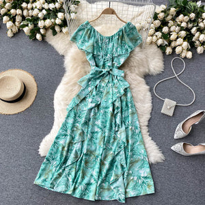 Boho Vintage off shoulder Dress