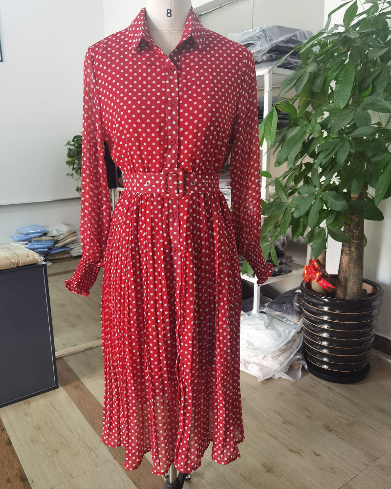 French Maxi Dress Polka Dot Dresses